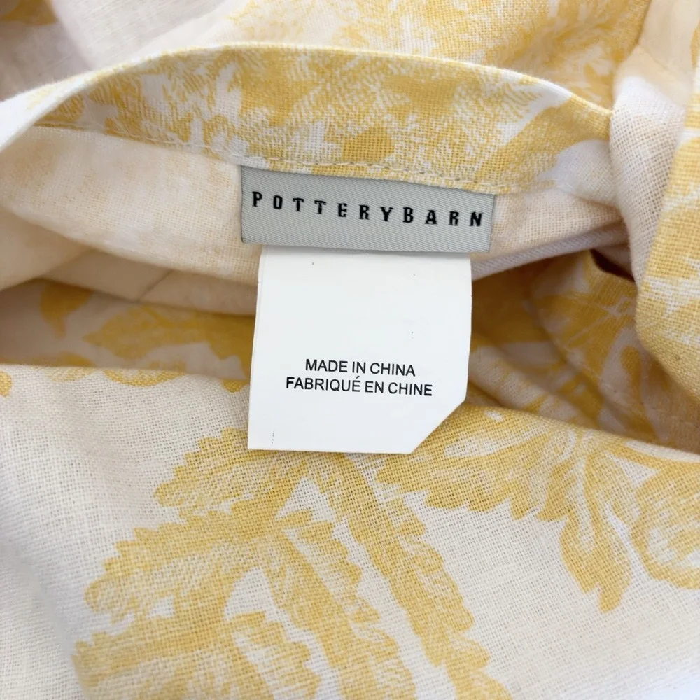 Pottery Barn Yellow Linen Cotton Matine Toile Euro Sham French Country Cottage
